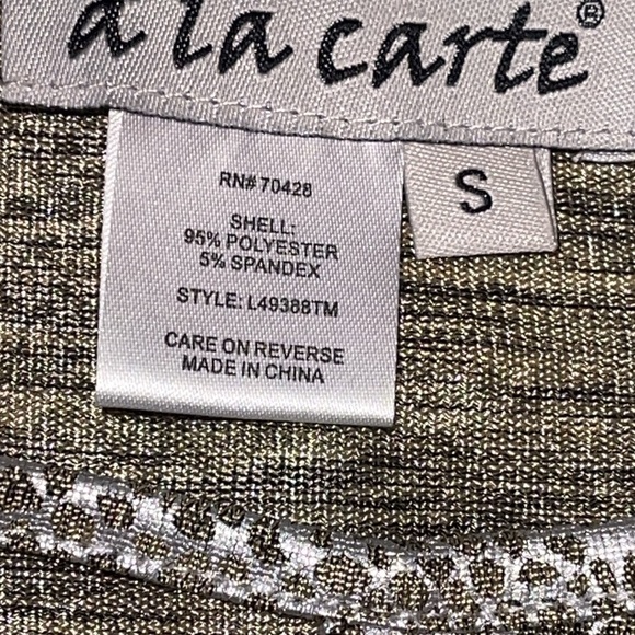 🌹A’LACARTE SILVER/TAN TUNIC BLOUSE - Picture 6 of 6